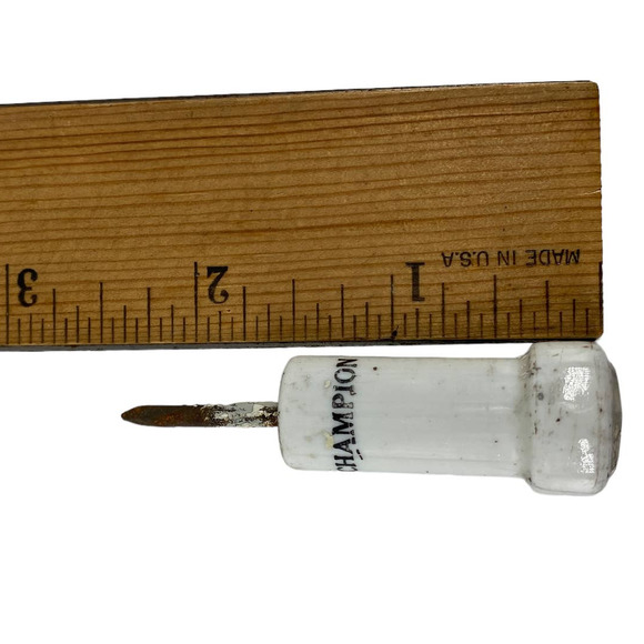 Vintage CHAMPION Porcelain Post with Metal Point Possibly Partial Part Small - Picture 10 of 12